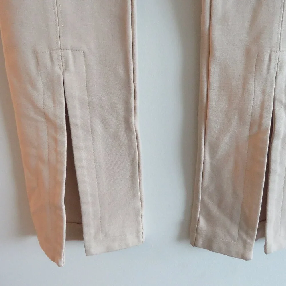 AARON & AMBER Tan Beige Split Hem Ponte Knit Stretch Pants - Women's Size S - Picture 6 of 14